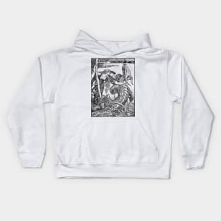 Pre-raphaelite kiss and dragon Kids Hoodie